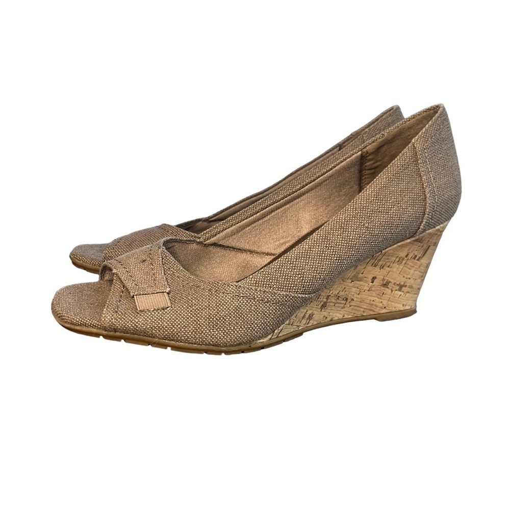 Women's Life Stride Velocity W/Memory Foam Canvas Wedge Espadrille Sandals sz 10